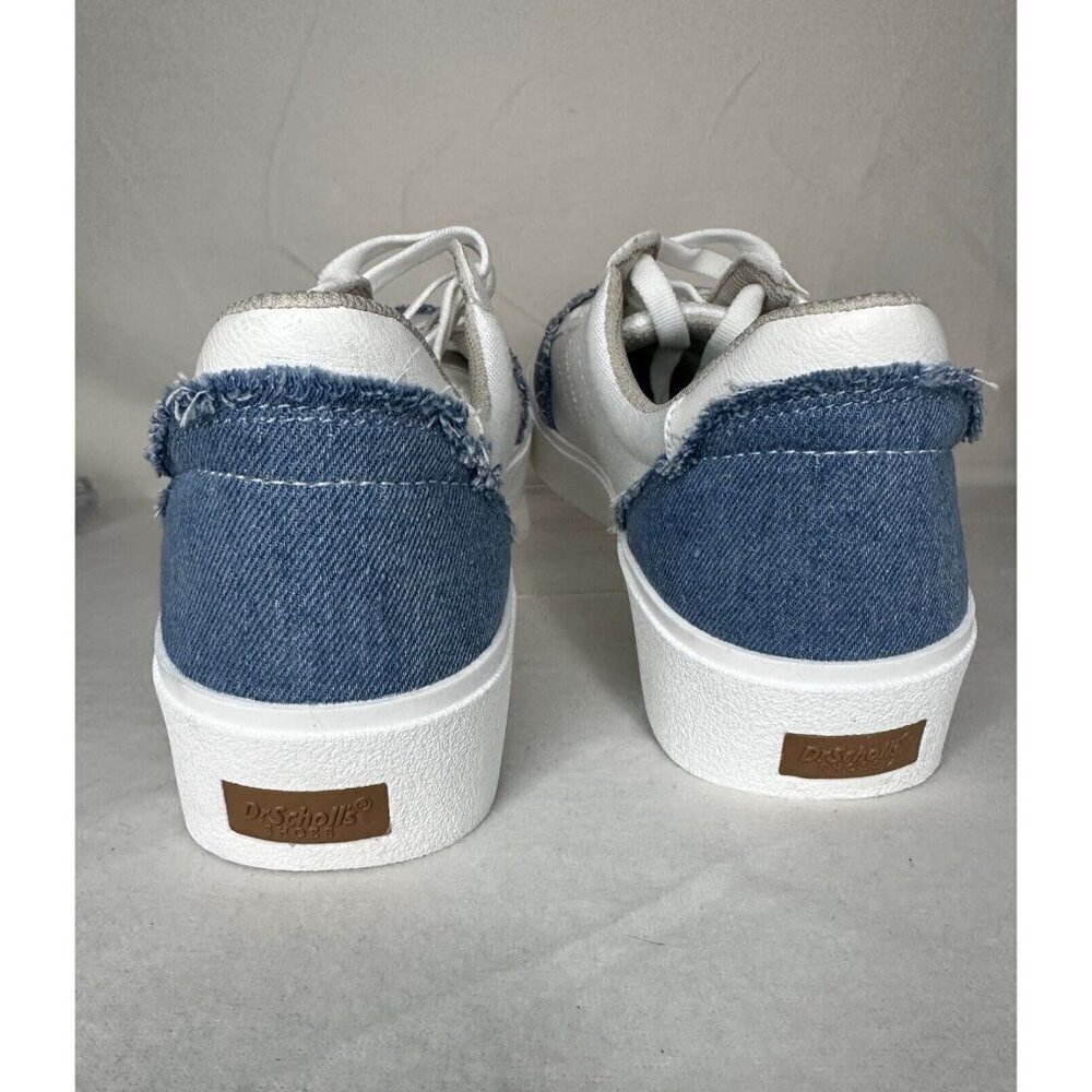 Dr. Scholl's Madison White Lace Fashion Sneaker Women's 9.5 Denim applique NWOT - Picture 6 of 10
